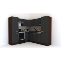 Bucatarie de Colt GENA NEW 12 ST. 210-230, Fara Corp de Cuptor, Wenge / Decor 0164